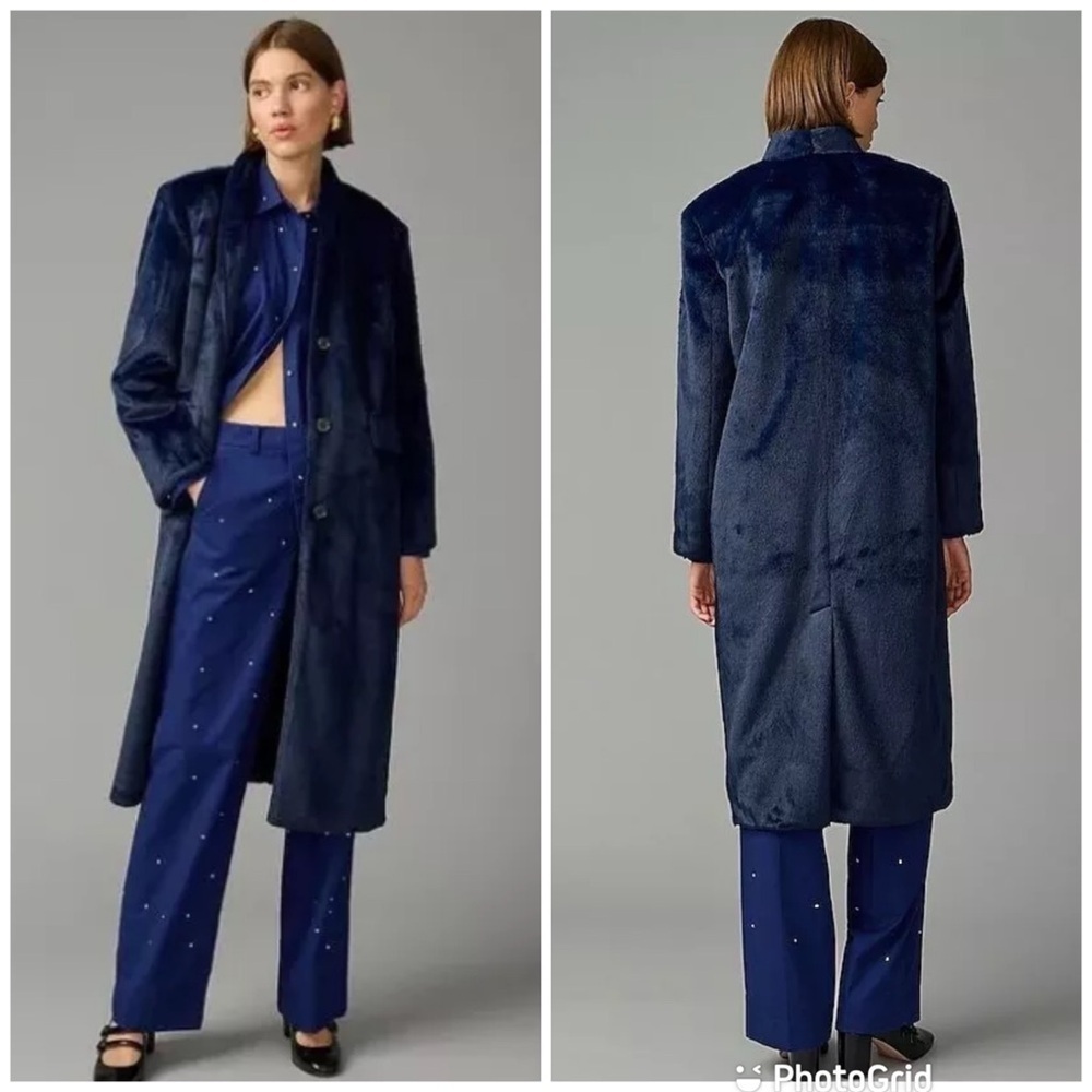 J.Crew Collection Palais Topcoat In Brushed Faux Fur New With Tags!